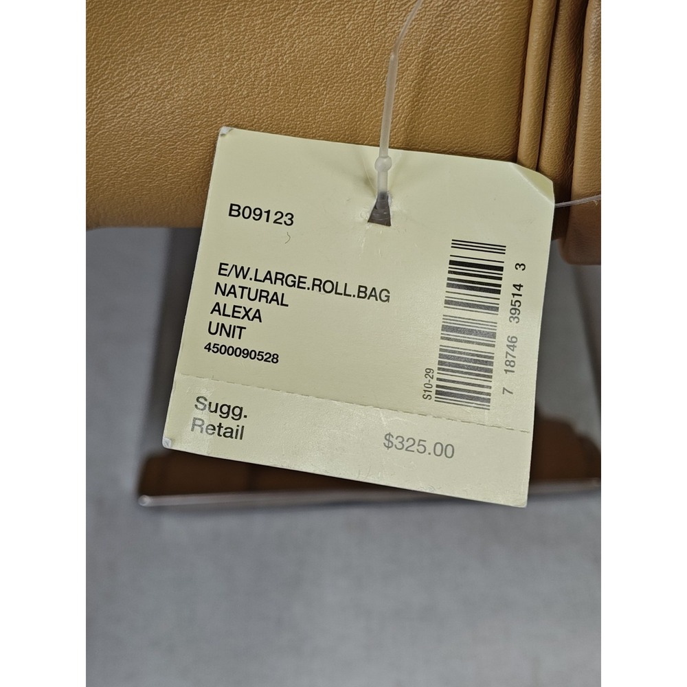 Cole Haan Alexa Natural Cream Leather Large E/W Roll Bag Cylinder Satchel NEW - Picture 2 of 16